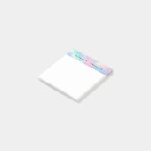 Kleurrijke Waterverf Faux Holographic Opal Stone Post-it® Notes (Schuin)