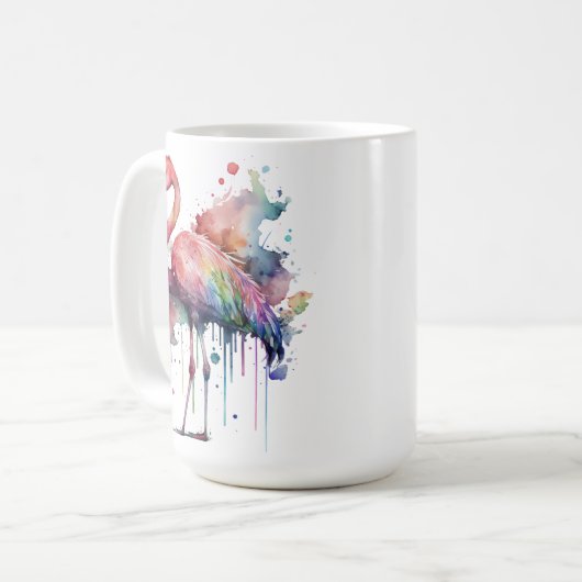  KLEURRIJKE WATERVERF FLAMINGO KOFFIEMOK (Voorkant links)