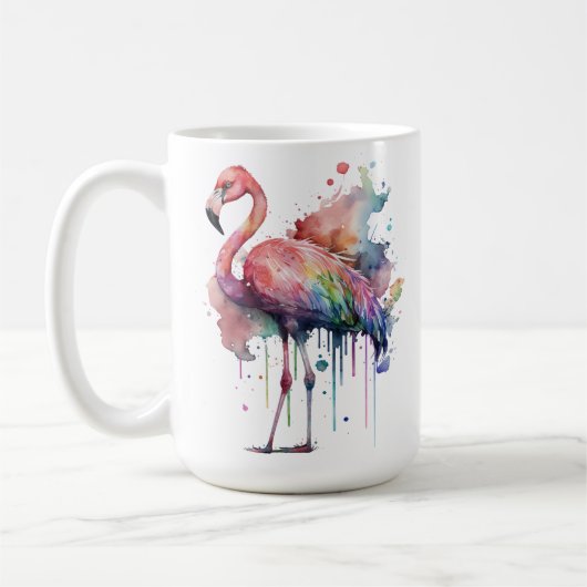  KLEURRIJKE WATERVERF FLAMINGO KOFFIEMOK (Links)