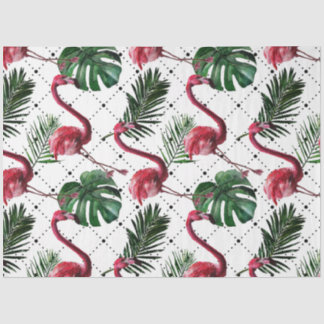 Kleurrijke Waterverf Flamingo serie ontwerp 17 Tissuepapier