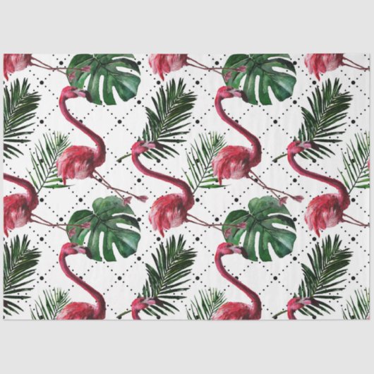 Kleurrijke Waterverf Flamingo serie ontwerp 17 Tissuepapier (Voorkant)