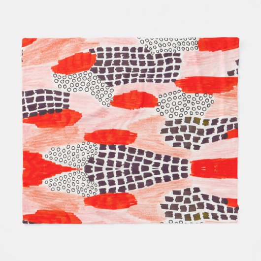 Kleurrijke waterverf fleece deken (Voorkant (Horizontaal))