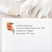 Kleurrijke Waterverf Floral 4 lijn adres Etiket (Insitu)