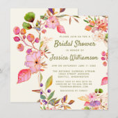 Kleurrijke Waterverf Floral Aangepast Vrijgezellen Kaart (Voorkant / Achterkant)