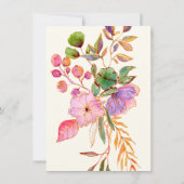 Kleurrijke Waterverf Floral Aangepast Vrijgezellen Kaart (Achterkant)