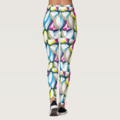 Kleurrijke Waterverf Floral Abstract Leggings (Achterkant)