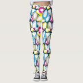 Kleurrijke Waterverf Floral Abstract Leggings (Voorkant)