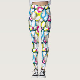 Kleurrijke Waterverf Floral Abstract Leggings