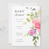Kleurrijke Waterverf Floral Baby shower Kaart (Voorkant)