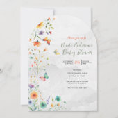 Kleurrijke Waterverf Floral Butterfly Baby shower Kaart (Voorkant)