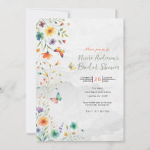 Kleurrijke Waterverf Floral Butterfly Vrijgezellen