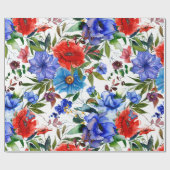 Kleurrijke Waterverf Floral Cadeaupapier (Vlak)