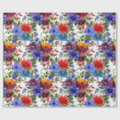 Kleurrijke Waterverf Floral Cadeaupapier (Vlak)