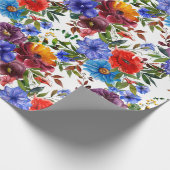 Kleurrijke Waterverf Floral Cadeaupapier (Hoek)