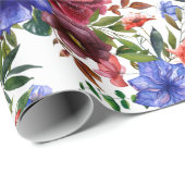 Kleurrijke Waterverf Floral Cadeaupapier (Rol Hoek)