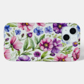 Kleurrijke Waterverf Floral Case-Mate iPhone Case (Achterkant (horizontaal))