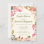Kleurrijke Waterverf Floral Custom Couples Shower Kaart (Voorkant)