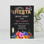 Kleurrijke Waterverf Floral Fiesta Brunch & Bubble Kaart (Staand voorkant)