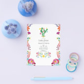 Kleurrijke Waterverf Floral Fiesta Couples Shower Flyer (Enkel)
