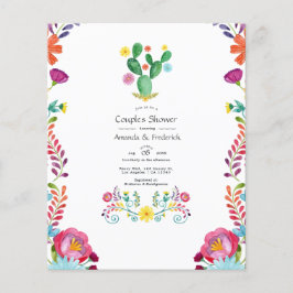 Kleurrijke Waterverf Floral Fiesta Couples Shower Flyer