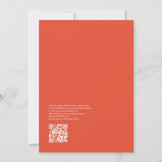 Kleurrijke Waterverf Floral Fiesta Wedding QR Code Kaart (Achterkant)