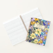 Kleurrijke Waterverf Floral gepersonaliseerd Notitieboek (Binnen)