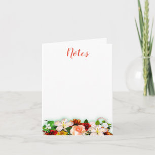 Kleurrijke Waterverf Floral Handgeschreven Script Notitiekaartje