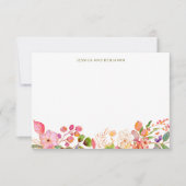 Kleurrijke Waterverf Floral Illustration Custom Bedankkaart (Voorkant)