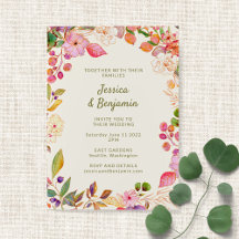 Kleurrijke Waterverf Floral Illustration Wedding