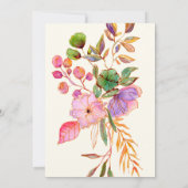 Kleurrijke Waterverf Floral Illustration Wedding Save The Date (Achterkant)