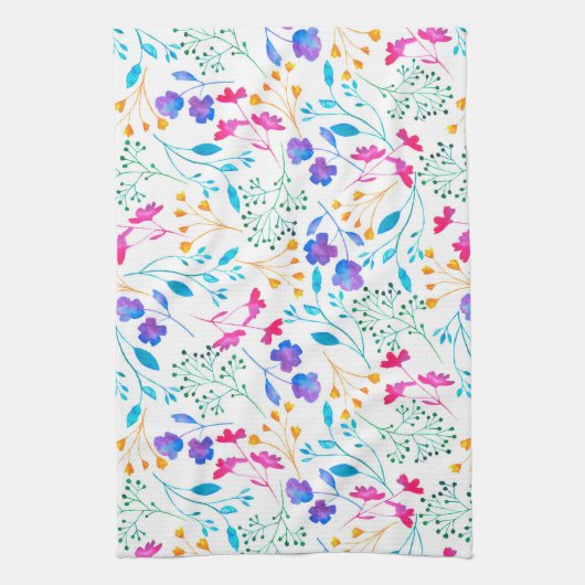 Kleurrijke Waterverf Floral Kitchen Tea Towel Theedoek (Verticaal)