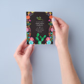 Kleurrijke Waterverf Floral Mexican Fiesta Wedding Flyer (Hand)