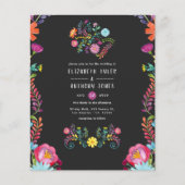 Kleurrijke Waterverf Floral Mexican Fiesta Wedding Flyer (Voorkant)