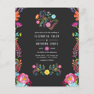 Kleurrijke Waterverf Floral Mexican Fiesta Wedding Flyer