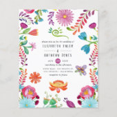 Kleurrijke Waterverf Floral Mexican Fiesta Wedding Flyer (Voorkant)