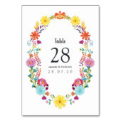 Kleurrijke Waterverf Floral Mexican Fiesta Wedding Kaart (Achterkant)