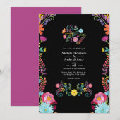 Kleurrijke Waterverf Floral Mexican Fiesta Wedding Kaart (Voorkant / Achterkant)