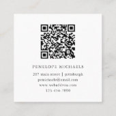 Kleurrijke Waterverf Floral QR Code Wit Vierkante Visitekaartje (Achterkant)