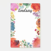 Kleurrijke Waterverf Floral — Speciaal schrijfwerk Post-it® Notes (Voorkant)