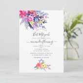 Kleurrijke Waterverf Floral Spring Bat Mitzvah Kaart (Staand voorkant)