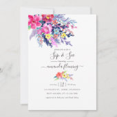 Kleurrijke Waterverf Floral Spring Sip en See Kaart (Voorkant)