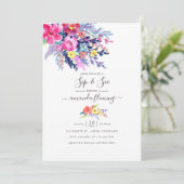 Kleurrijke Waterverf Floral Spring Sip en See Kaart (Staand voorkant)