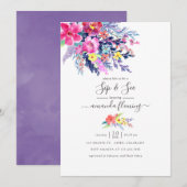 Kleurrijke Waterverf Floral Spring Sip en See Kaart (Voorkant / Achterkant)