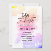 Kleurrijke Waterverf Floral Unisex Baby shower Kaart (Voorkant)