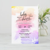 Kleurrijke Waterverf Floral Unisex Baby shower Kaart (Staand voorkant)