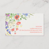 Kleurrijke Waterverf Floral Visitekaartje (Achterkant)