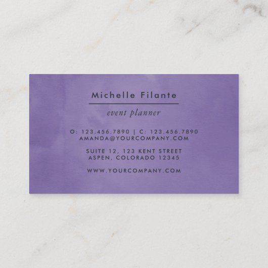 Kleurrijke Waterverf Floral Visitekaartje (Achterkant)