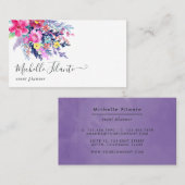 Kleurrijke Waterverf Floral Visitekaartje (Voorkant / Achterkant)