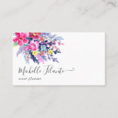 Kleurrijke Waterverf Floral Visitekaartje (Voorkant)