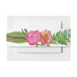Kleurrijke Waterverf Floral Wedding Belly Band Uitnodigingen Wikkel